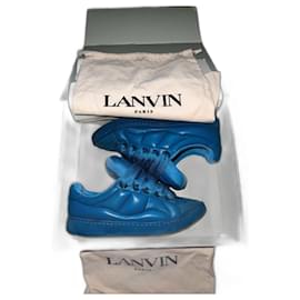 Sneakers Lanvin Forest blu in ecopelle