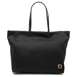 Fendi Schwarze Micro Zucchino Canvas Tote