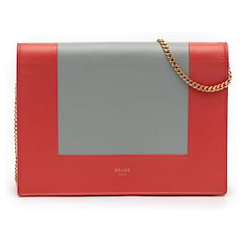 Céline Portafoglio in pelle rossa Celine con catena