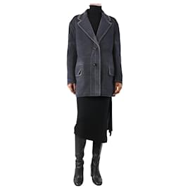 Abrigo de lana y angora en dos tonos grises - talla UK 4 - Prada