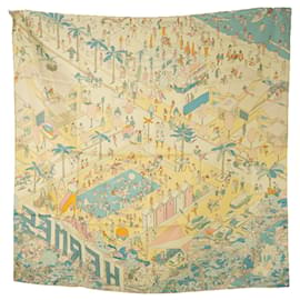 HERMÈS - Foulard 90 On The Beach Hermès in seta multicolore