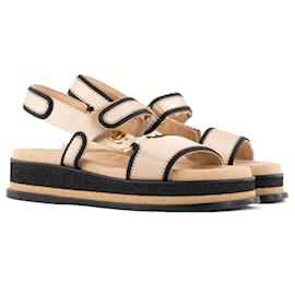 CHANEL - Sandali Chanel in tela beige (T37)