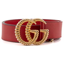 GUCCI - Cintura Torchon GG Gucci in pelle rossa (T85)