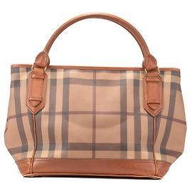 BURBERRY - Borsa a mano Burberry in pelle e tela monogrammata