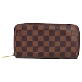 LOUIS VUITTON - Louis Vuitton Zippy Geldbörse aus schwarzem Damier-Canvas