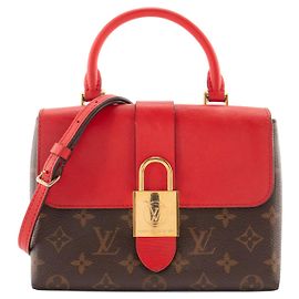 LOUIS VUITTON - Borsa a tracolla Locky BB Louis Vuitton in tela rivestita monogrammata e pelle rossa
