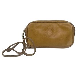 Bolsa de ombro em couro Loewe Madrid Anagram vintage amarela