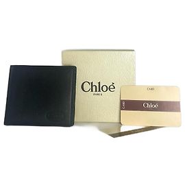 Chloé Vintage Chloe Flapable Leather Wallet Black