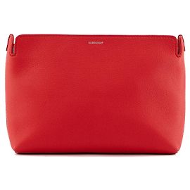 BURBERRY - Pochette Burberry in pelle granulata rossa