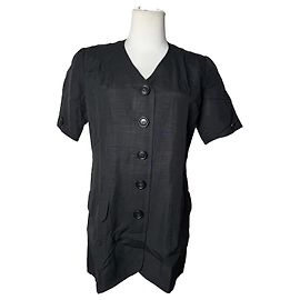 Top de lino vintage Balenciaga Negro 38/M