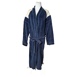 Bata de baño para hombre Vintage Dior Azul Marino Blanco L