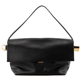 JACQUEMUS - Borsa a spalla Le grand Rond Carré Jacquemus in pelle nera