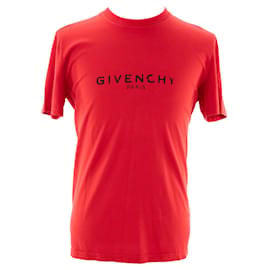 GIVENCHY - T-shirt a manica corta Logo destroyed Givenchy in cotone rosso (M)