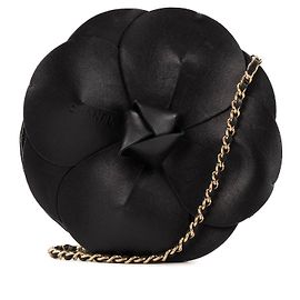 CHANEL - Borsa Camelia Chanel in pelle e satin nero