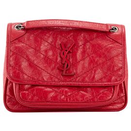 SAINT LAURENT - Borsa a Spalla Niki Baby in Pelle Ruga Rossa