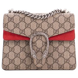 GUCCI - Borsa a tracolla Dionysus Gucci in tela rivestita e camoscio rosso