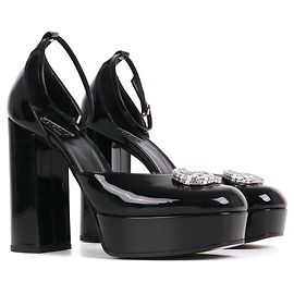 GUCCI - Décolleté Gucci in pelle verniciata nera (T40.5)