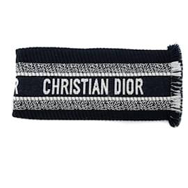 DIOR - Sciarpa Dior in lana blu navy