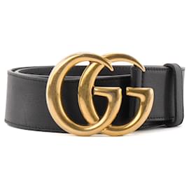 GUCCI - Cinturón GG Marmont de Cuero Negro (T80) - Gucci