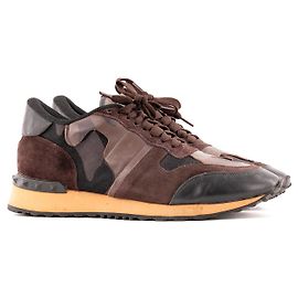 Valentino Garavani VALENTINO - Sneakers Rockrunner in tela e pelle marrone camouflage (T42)