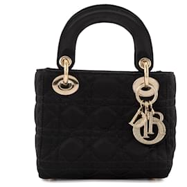 DIOR - Borsa Lady Dior Christal Mini in Satin Nero
