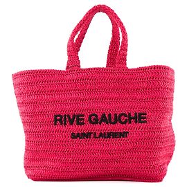 SAINT LAURENT - Borsa Rive Gauche Saint Laurent in rafia rosa