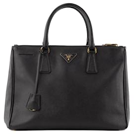 PRADA - Borsa Galleria Prada in pelle granulata nera