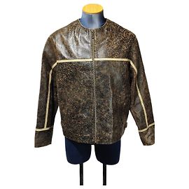 Giacca Guess in pelle di agnello marrone