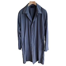 Prada Herren Mantel grau wasserdicht aus Nylon und Polyester