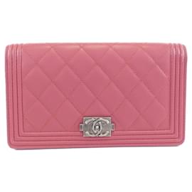 Chanel Boy Line 68722 rosa Leder Geldbörse