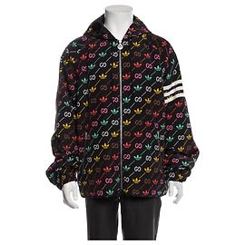 Giacca a vento con logo stampato Gucci x Adidas nuova