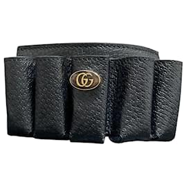 Bracciale in pelle nera Gucci con charm