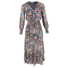 Autre Marque Vestido Maxi Fruncido Rixo Maya en Algodón con Estampado Floral