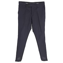  Burberry Straight-Leg Trousers in Navy Blue Wool