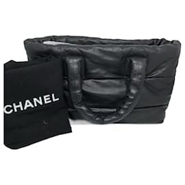 Chanel Coco Cocoon tote bag black quilted lambskin leather.