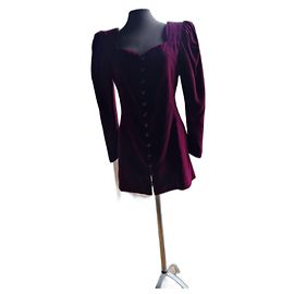Completo con gonna Jean Louis Scherrer in velluto rosso scuro