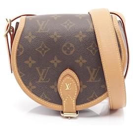 Louis Vuitton Schultertasche Monogram Tan Weiß