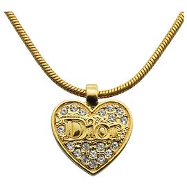 Collana a forma di cuore in strass placcata oro per donna Christian Dior