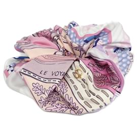 Scrunchie in seta viola Louis Vuitton