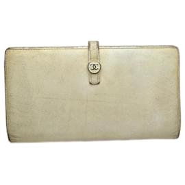Vintage Chanel Lederbörse Weiß