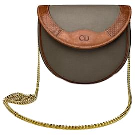 Borsa in pelle vintage Dior grigio marrone