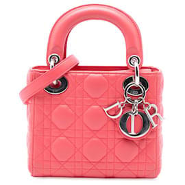 Dior Mini Cannage Lady Dior in agnello rosa