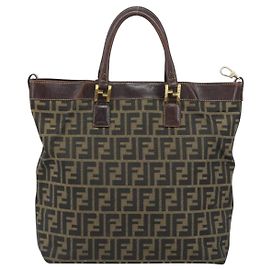Fendi Vintage Zip Tote Zucca in Tela Medio