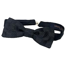 Cravatta a farfalla in seta Damier Dot nera Louis Vuitton