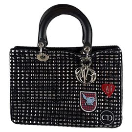 Christian Dior Borsa Diorissimo in tweed metallico medio con patch Dior