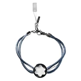 Bracciale Montblanc Star in raso blu e argento 925