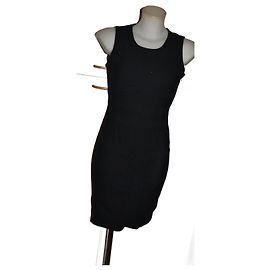 Vestido negro Diane Von Furstenberg de mezcla de lana