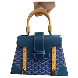 Borsa a mano Goyard Saigon PM blu in pelle