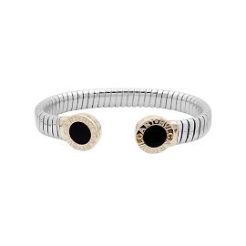 Bracciale Bulgari, "Bulgari-Bulgari", acciaio, oro giallo e onice. 35154