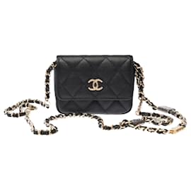CHANEL Timeless/Classique Tasche aus schwarzem Leder - 103080